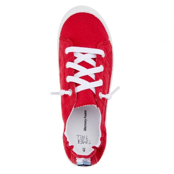 SOLD TIME AND TRU Women's Scrunch Back Slip-On Sneaker Sizes varies Red - Picture 5 of 5
